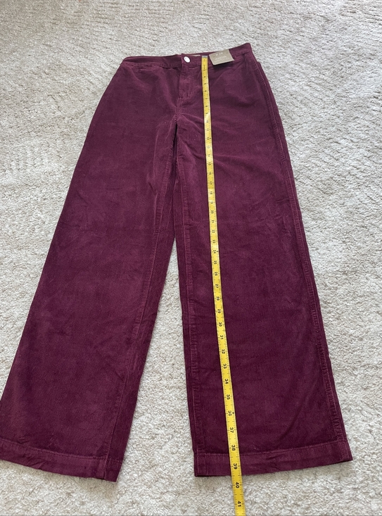 Madewell Wide Leg Corduroy Pants in Deep Burgundy Sise 26 - Picture 8 of 16